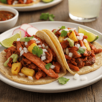 An image of an al pastor taco
